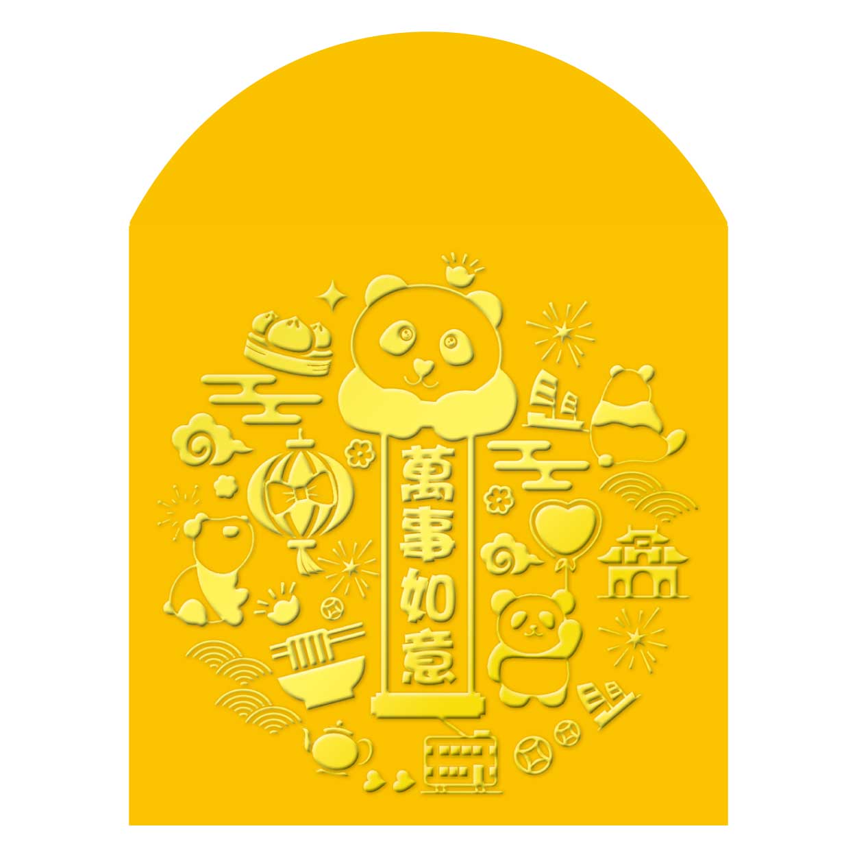 TCH27-305-G 精美方型貴麗紋厚紙(插脷)利是封 (萬事如意)
