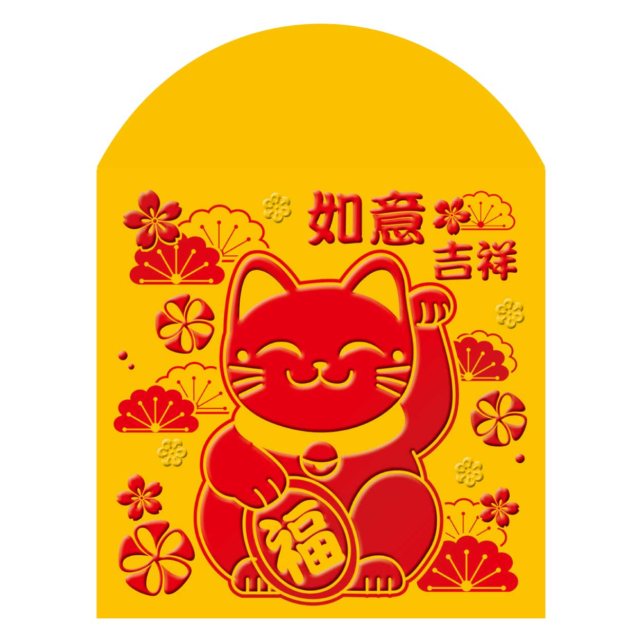 TCH27-307-G 精美方型貴麗紋厚紙(插脷)利是封 (金銀滿屋)